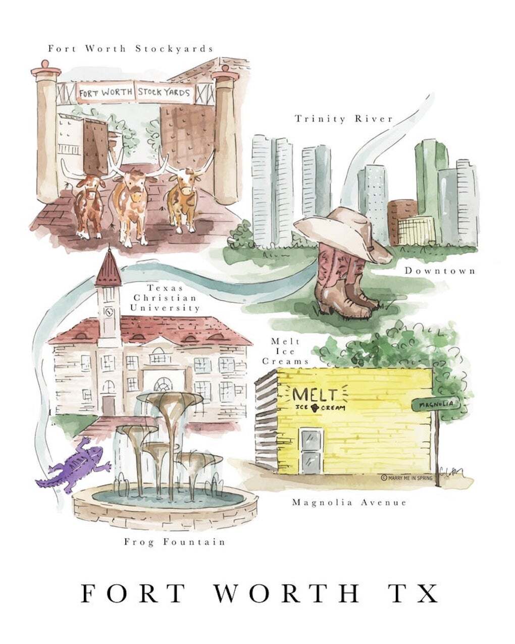 Fort Worth Print Tumbleweeds Notions